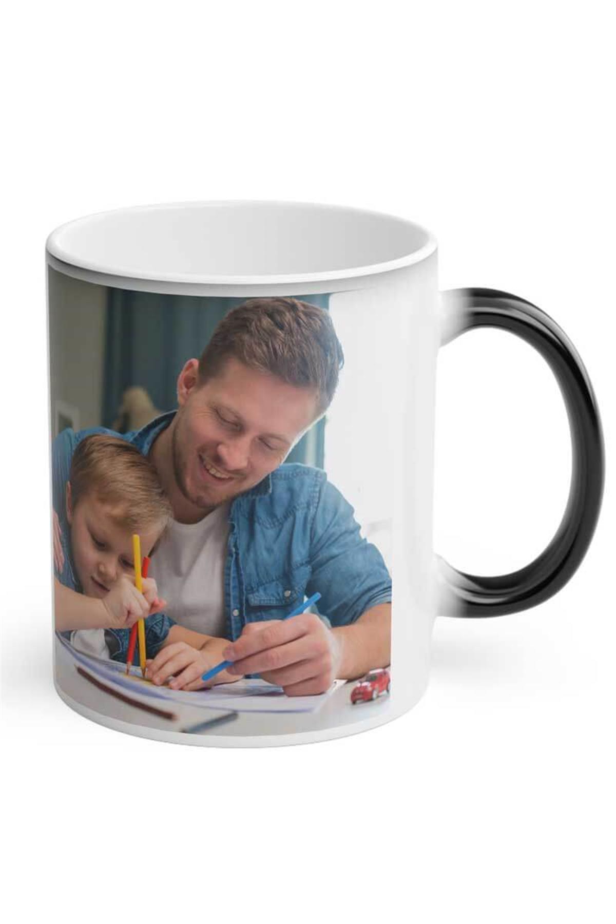 Babalar Günü Hediyesi Fotoğraf Baskılı Sihirli Kupa Bardak