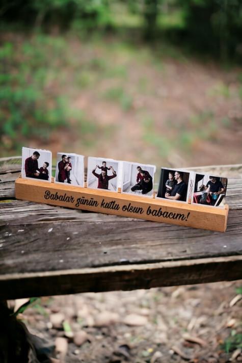 Babalar Günü Hediyesi Mesajlı Ahşap Stand