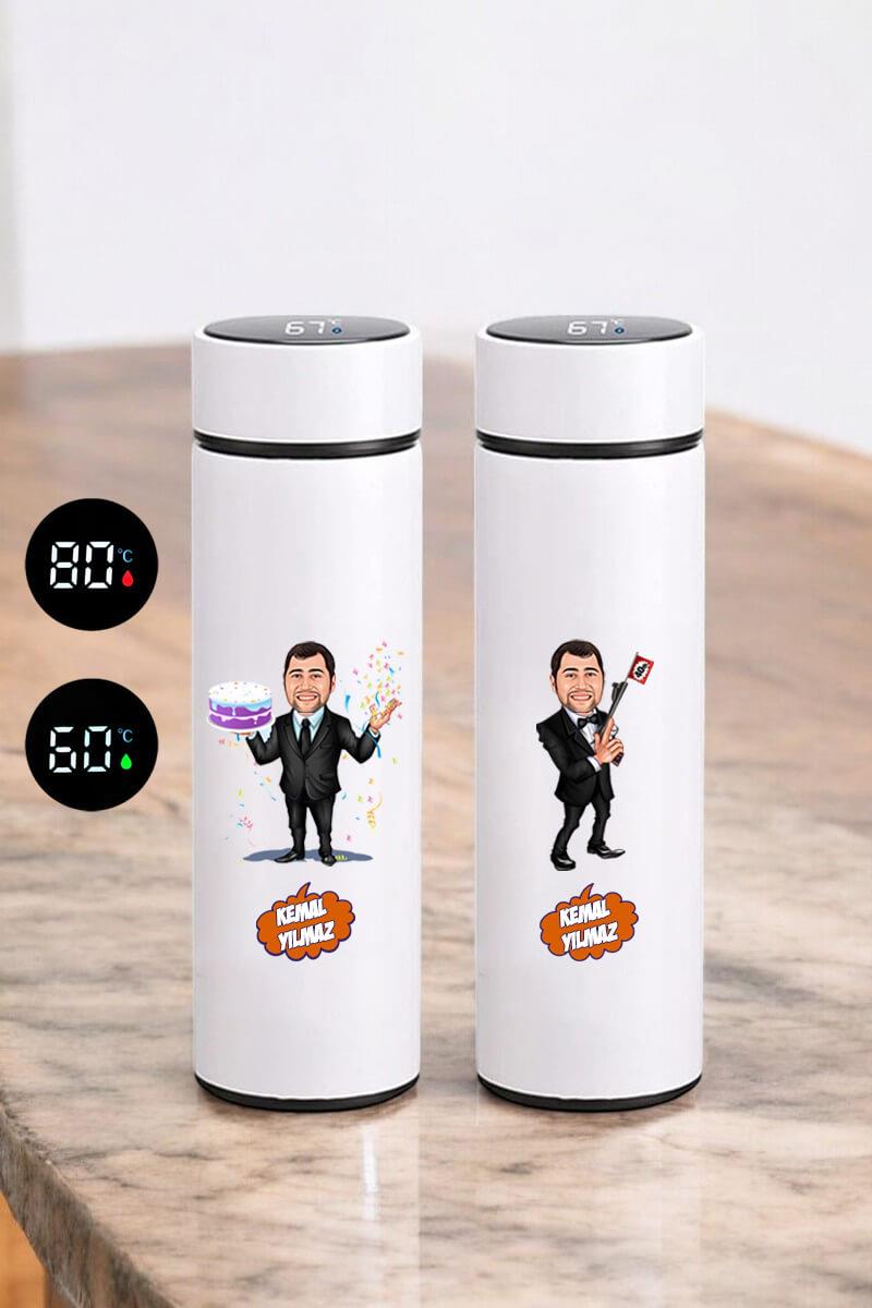 Babaya Doğum Günü Hediyesi Karikatürlü Termos Bardak