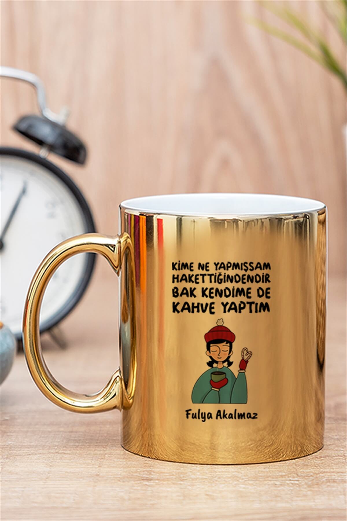 Kahve Tutkunlarına Hediye Kahve Yaptım Gold Silver Kupa Bardak