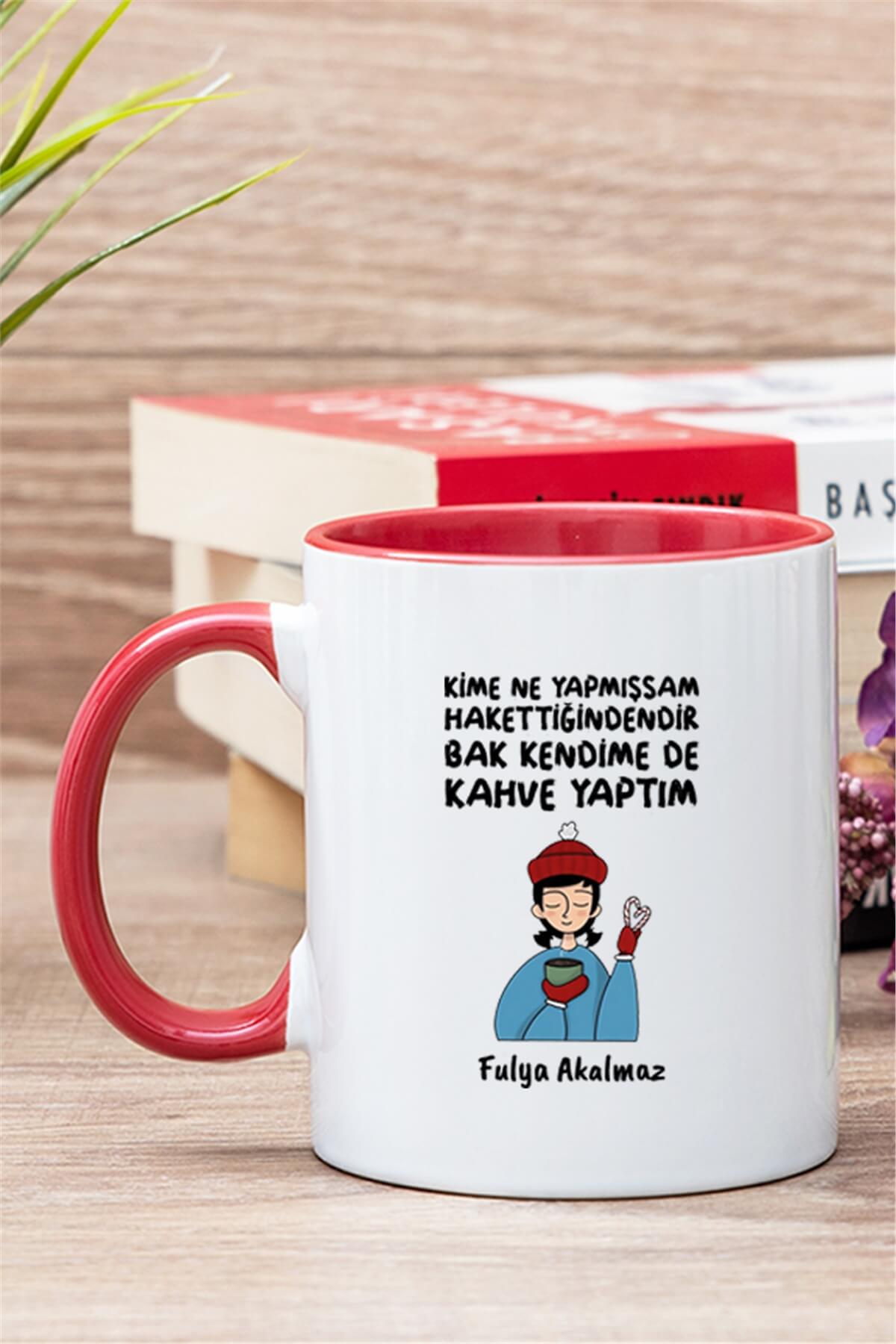 Filtre Kahve Severlere Hediye Kahve Yaptım Renkli Kupa Bardak