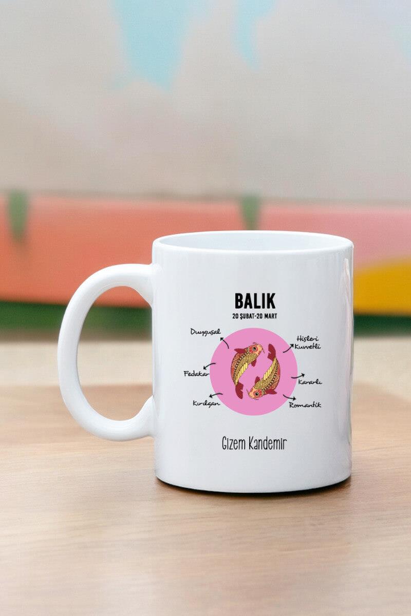 Balık Burcuna Hediye Kişiye Özel Kupa Bardak