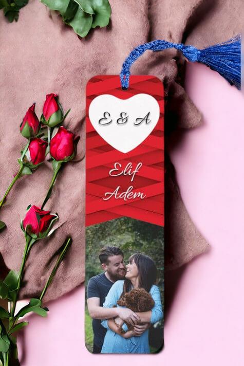 Baş Harfli Kişiye Özel Fotoğraflı Kitap Ayracı