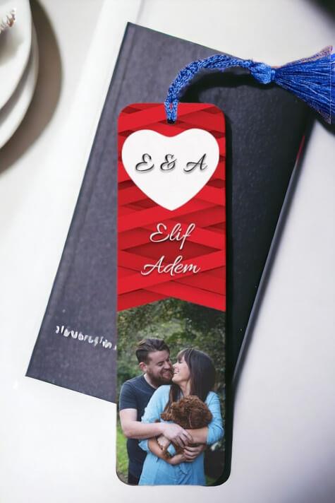 Baş Harfli Kişiye Özel Fotoğraflı Kitap Ayracı