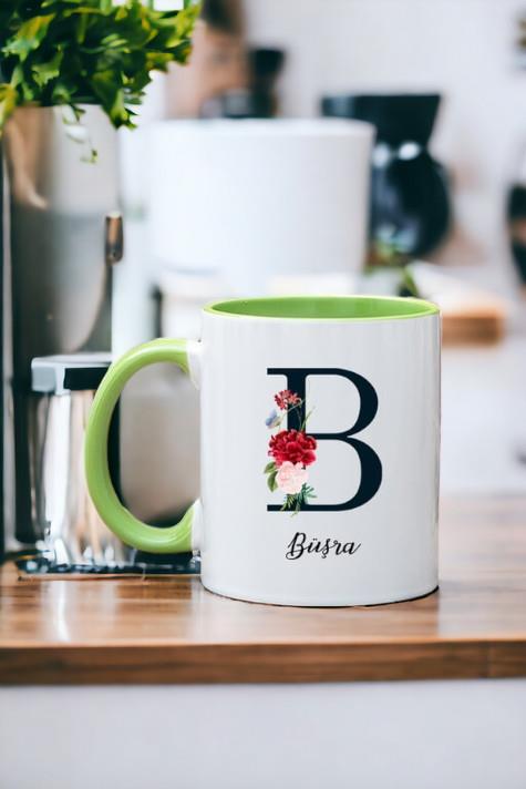 Baş Harfli ve İsimli İçi Renkli Kupa Bardak