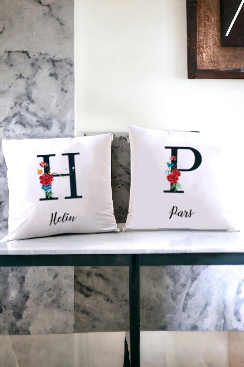 Baş Harfli ve İsimli İkili Yastık