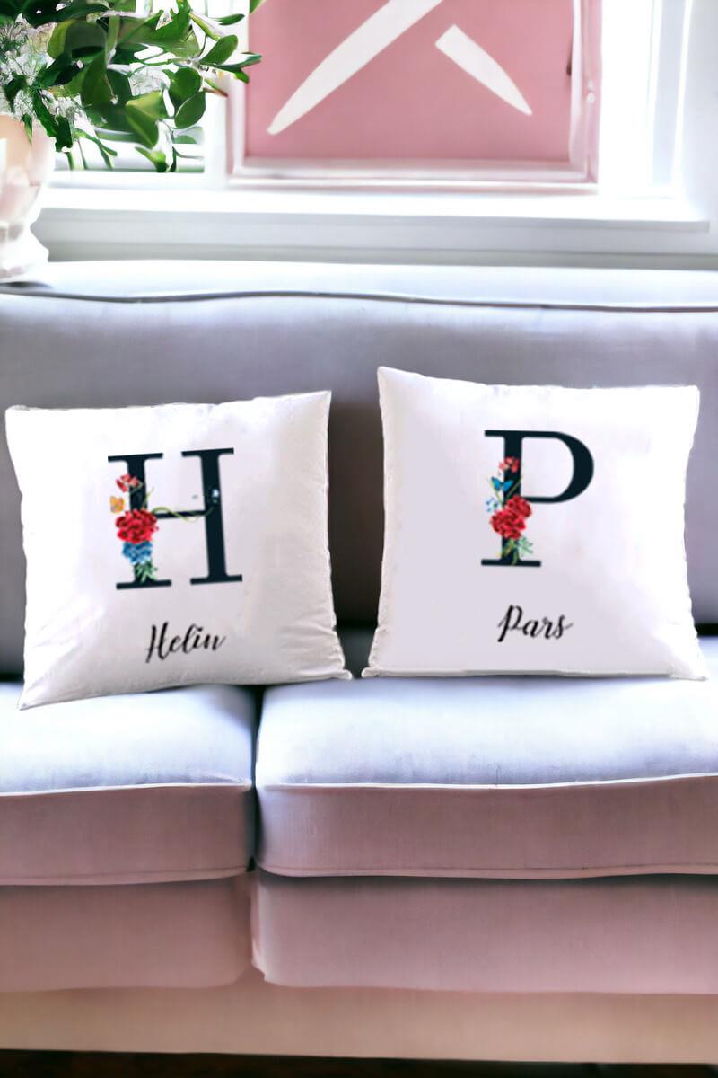 Baş Harfli ve İsimli İkili Yastık