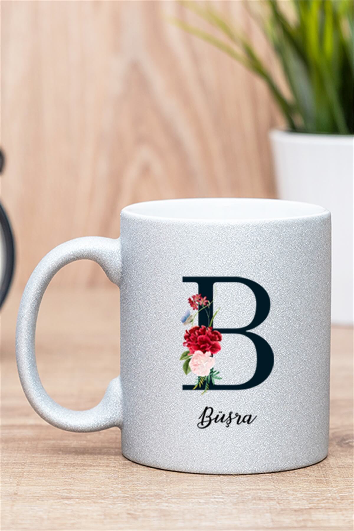 Baş Harfli ve İsimli Simli Silver Kupa Bardak