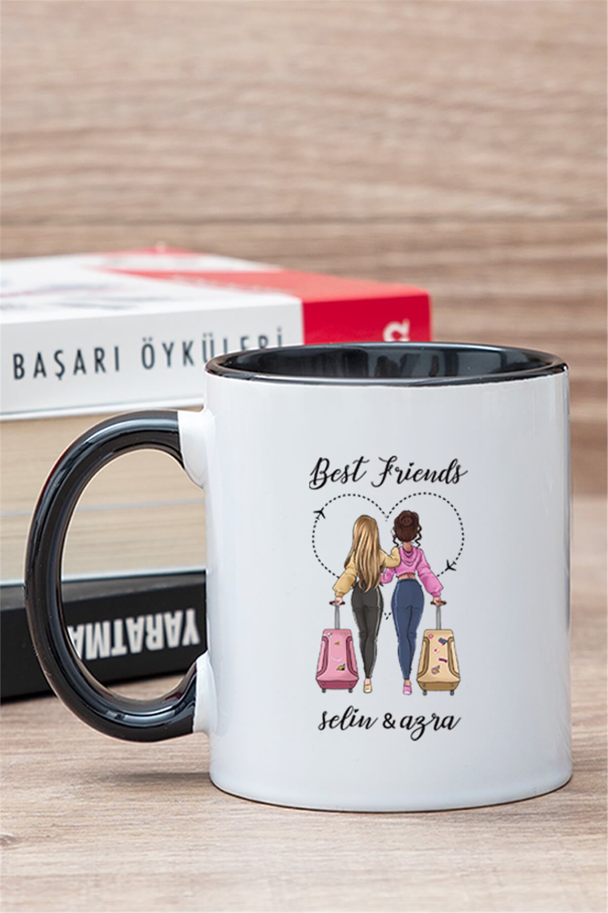 Best Friends İçi Renkli Kupa Bardak