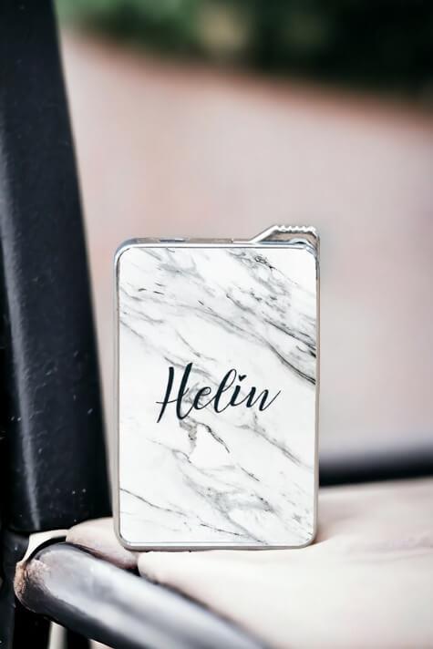 Beyaz Mermer Desenli İsimli Çakmak