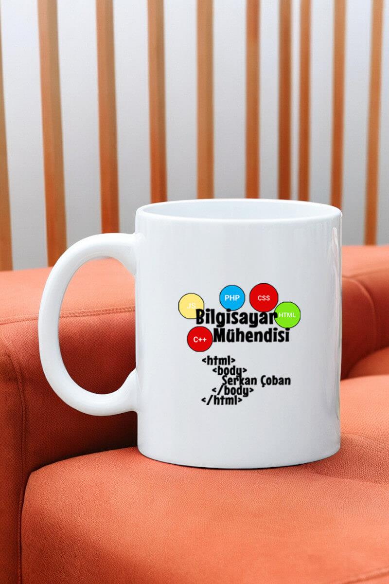 Bilgisayar Mühendisine Hediye Kod Tasarım Beyaz Kupa Bardak