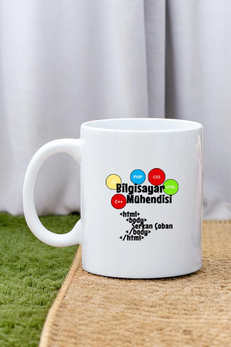 Bilgisayar Mühendisine Hediye Kod Tasarım Beyaz Kupa Bardak