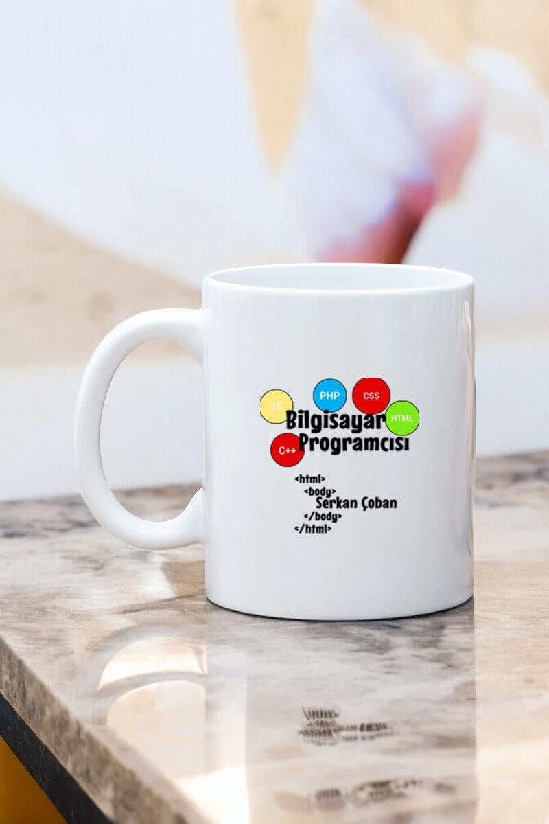 Bilgisayar Programcısına Hediye Beyaz Kupa Bardak