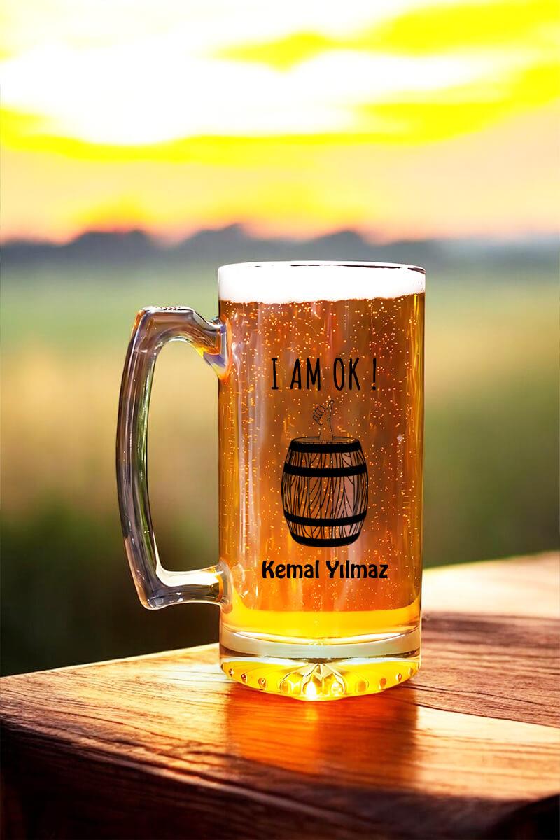 Bira Severlere Hediye İsim Yazılı Bira Bardağı