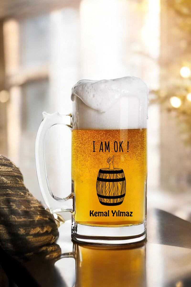 Bira Severlere Hediye İsim Yazılı Bira Bardağı