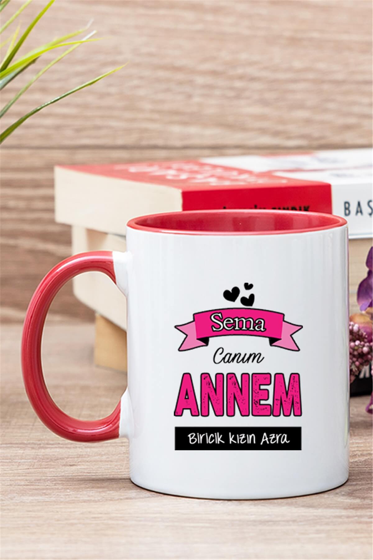 Canım Annem Tasarımlı Kişiye Özel İçi Renkli Kupa Bardak