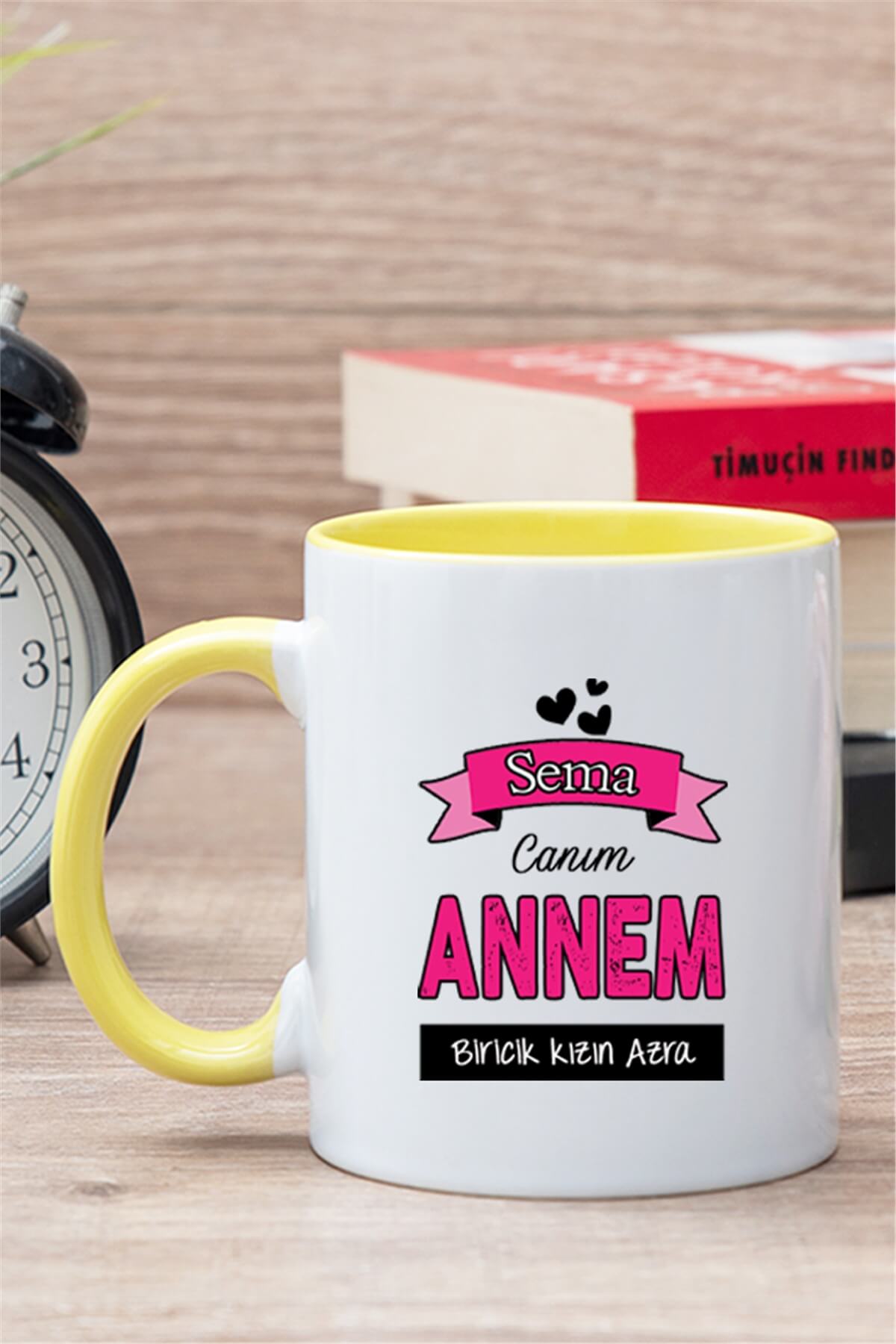 Canım Annem Tasarımlı Kişiye Özel İçi Renkli Kupa Bardak