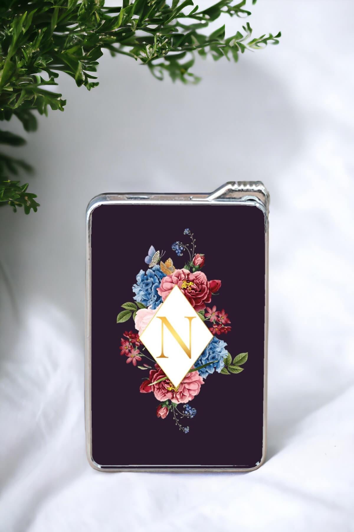 Çiçek Tasarım Baş Harfli Çakmak