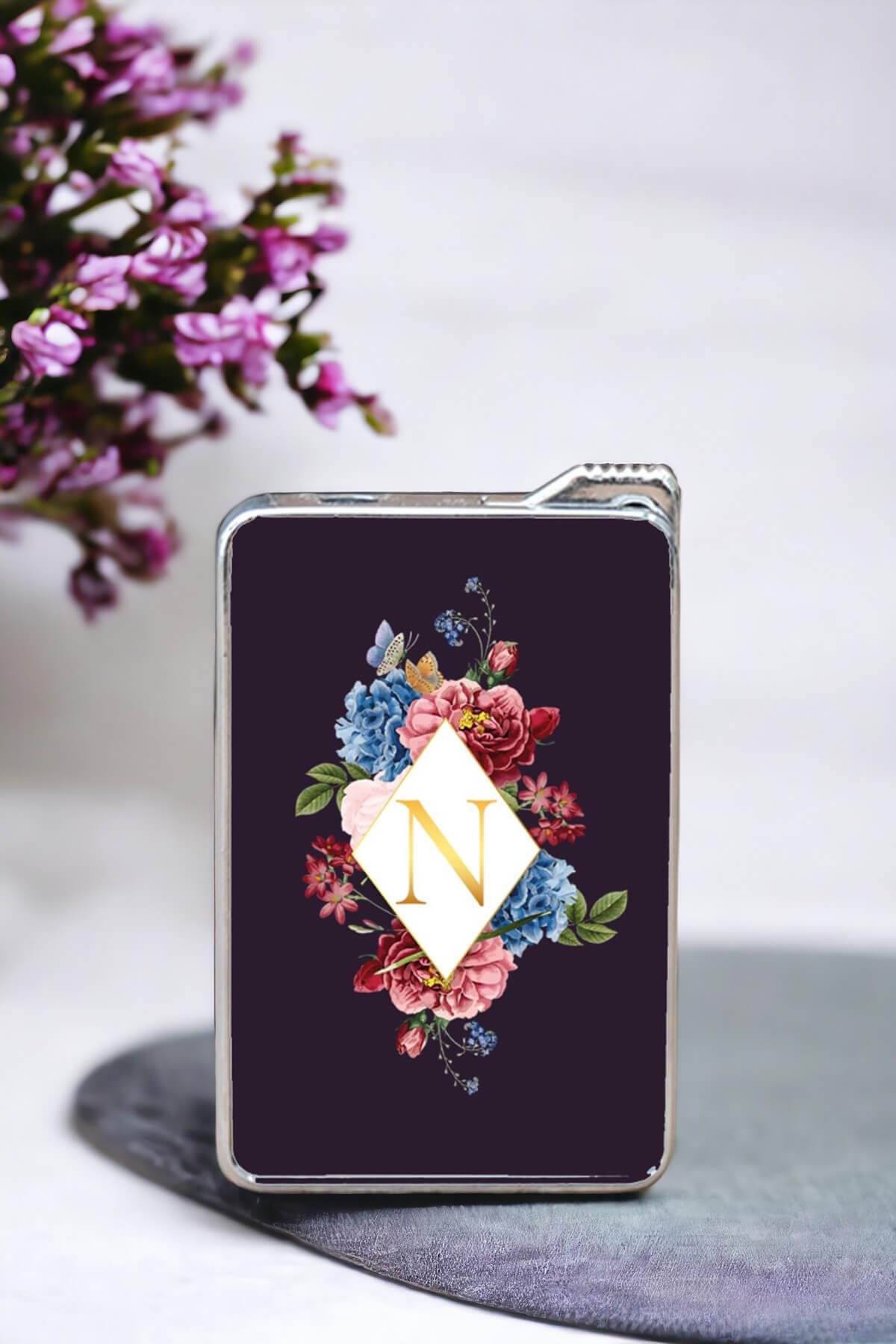 Çiçek Tasarım Baş Harfli Çakmak