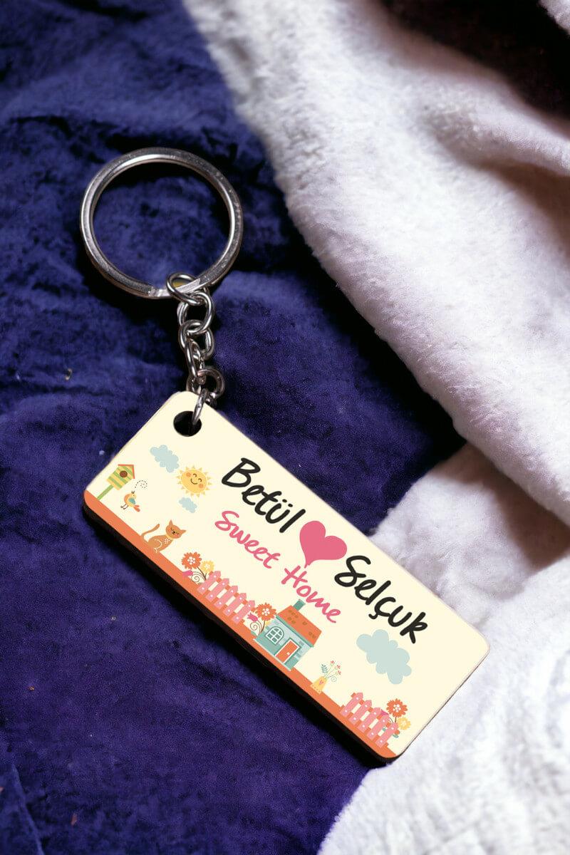 Çiftlere Özel Hediye İsimli Dikdörtgen Anahtarlık