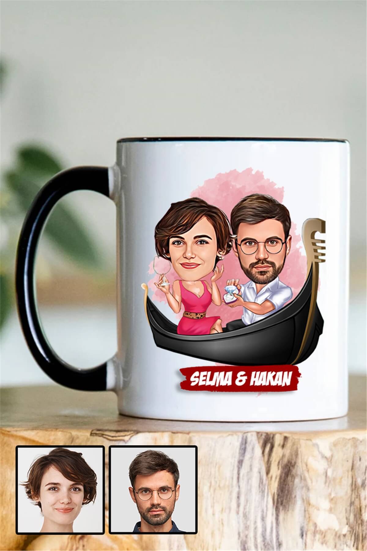 Bayan Sevgiliye İlginç Hediye Karikatürlü İçi Renkli Kupa Bardak