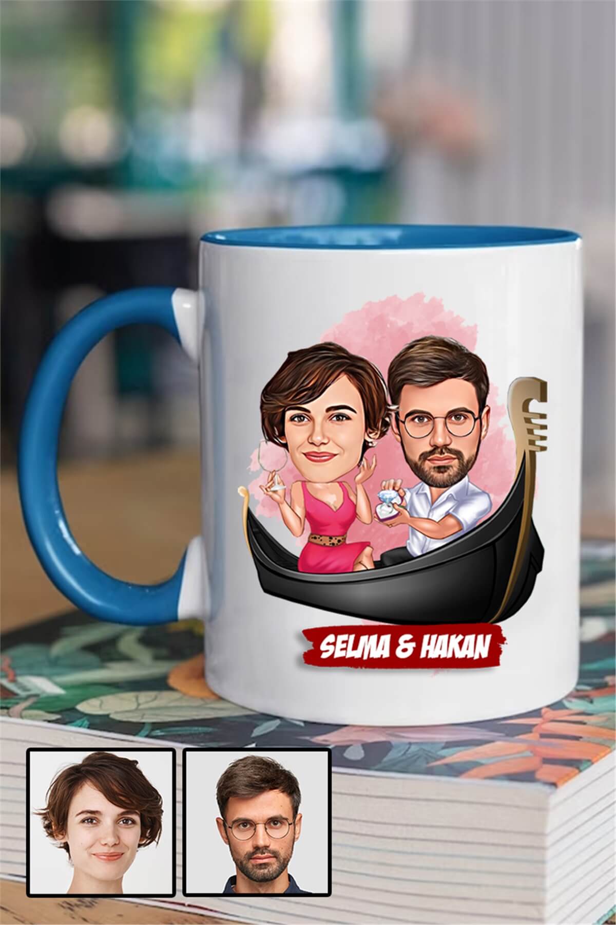 Bayan Sevgiliye İlginç Hediye Karikatürlü İçi Renkli Kupa Bardak