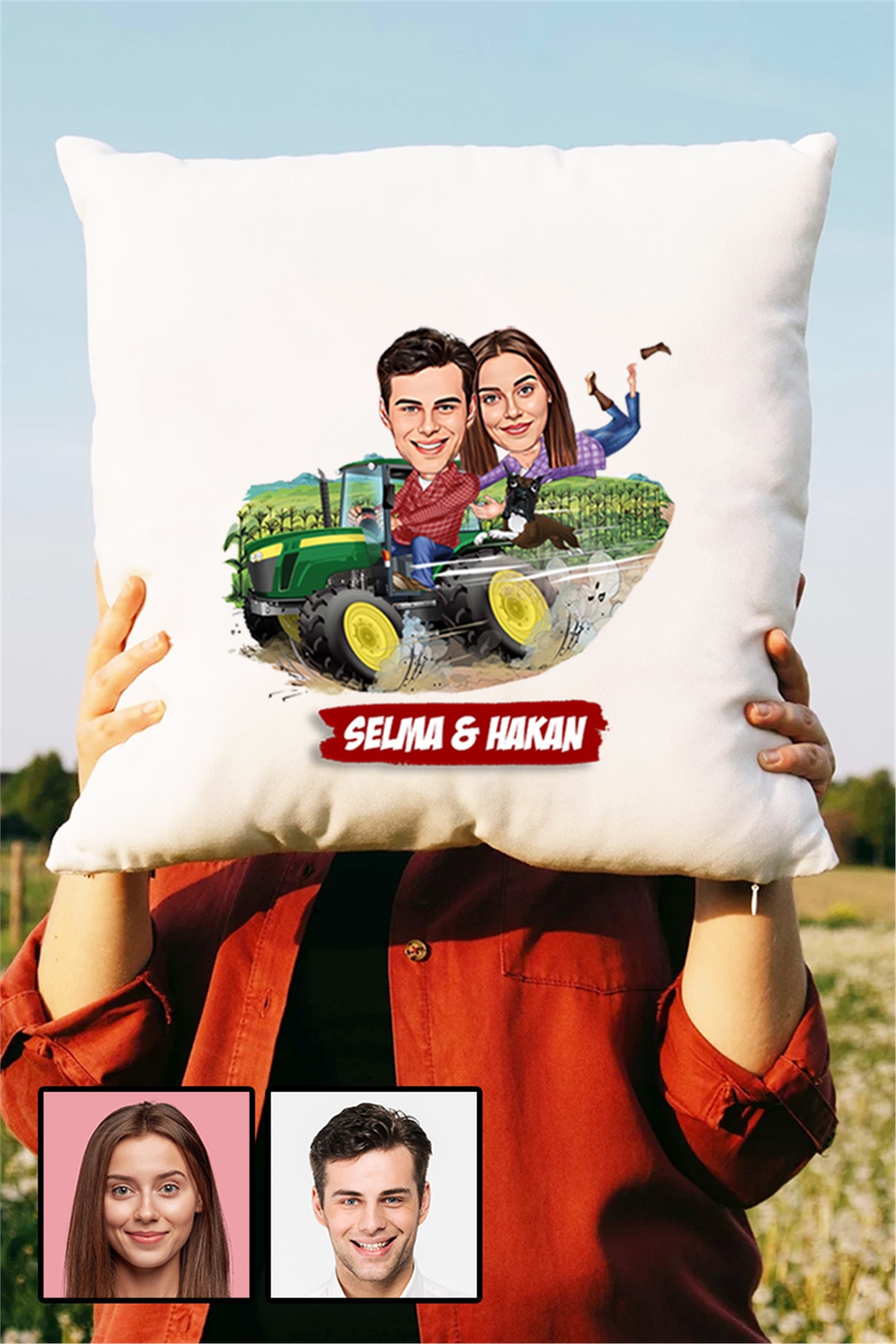 Erkek Sevgiliye Sürpriz Hediye Karikatürlü Yastık