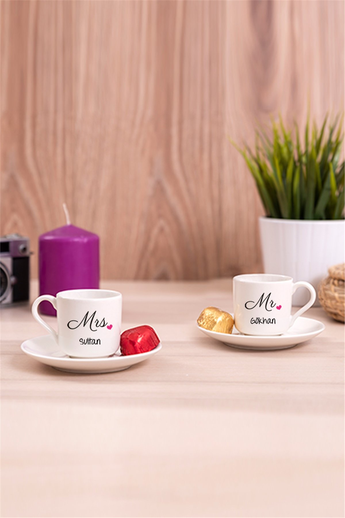 Çiftlere Özel İkili Porselen Türk Kahvesi Fincanı