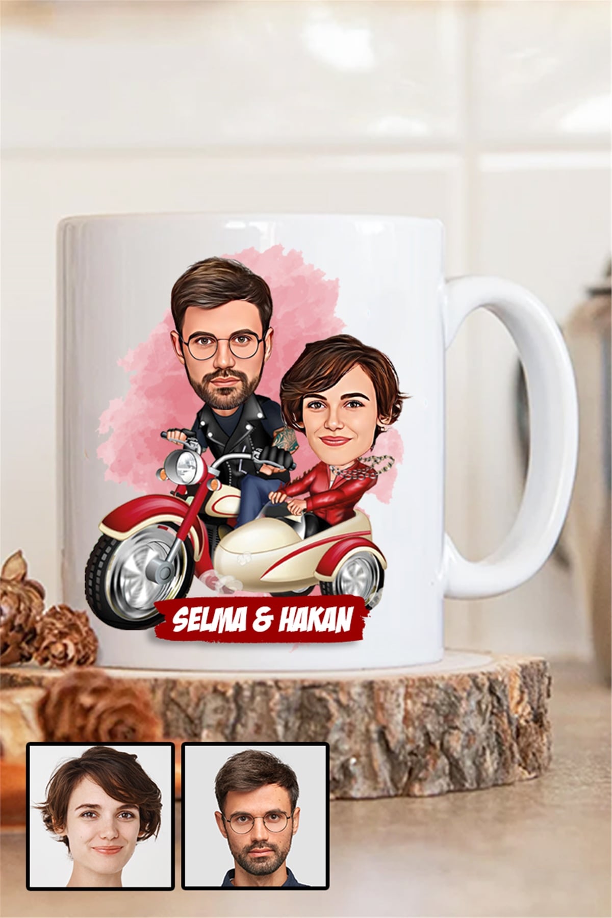 Erkeğe 14 Şubat Sevgililer Günü Hediyesi Karikatürlü Beyaz Kupa Bardak