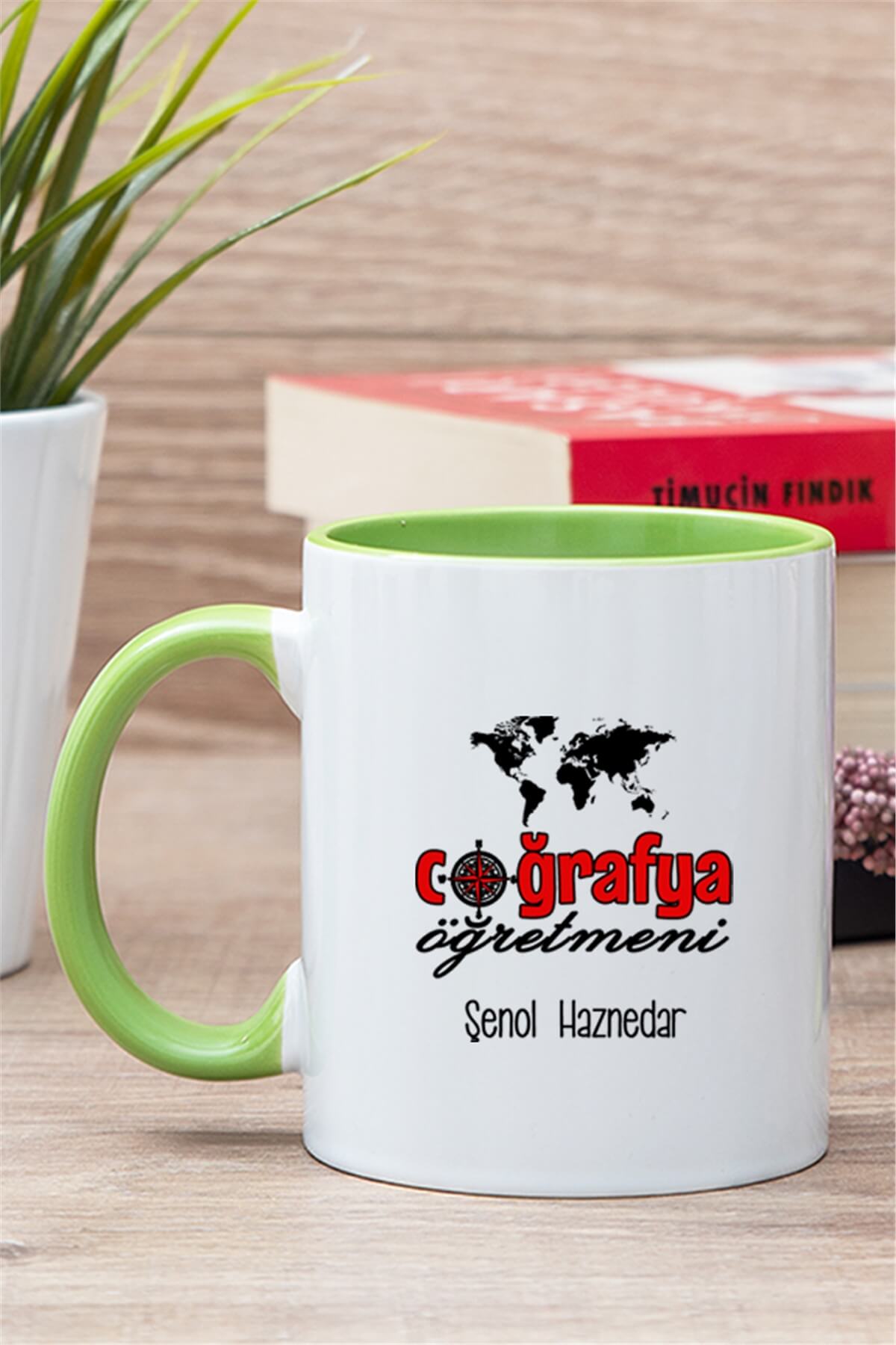 Coğrafya Öğretmeni İçi Renkli Kupa Bardak