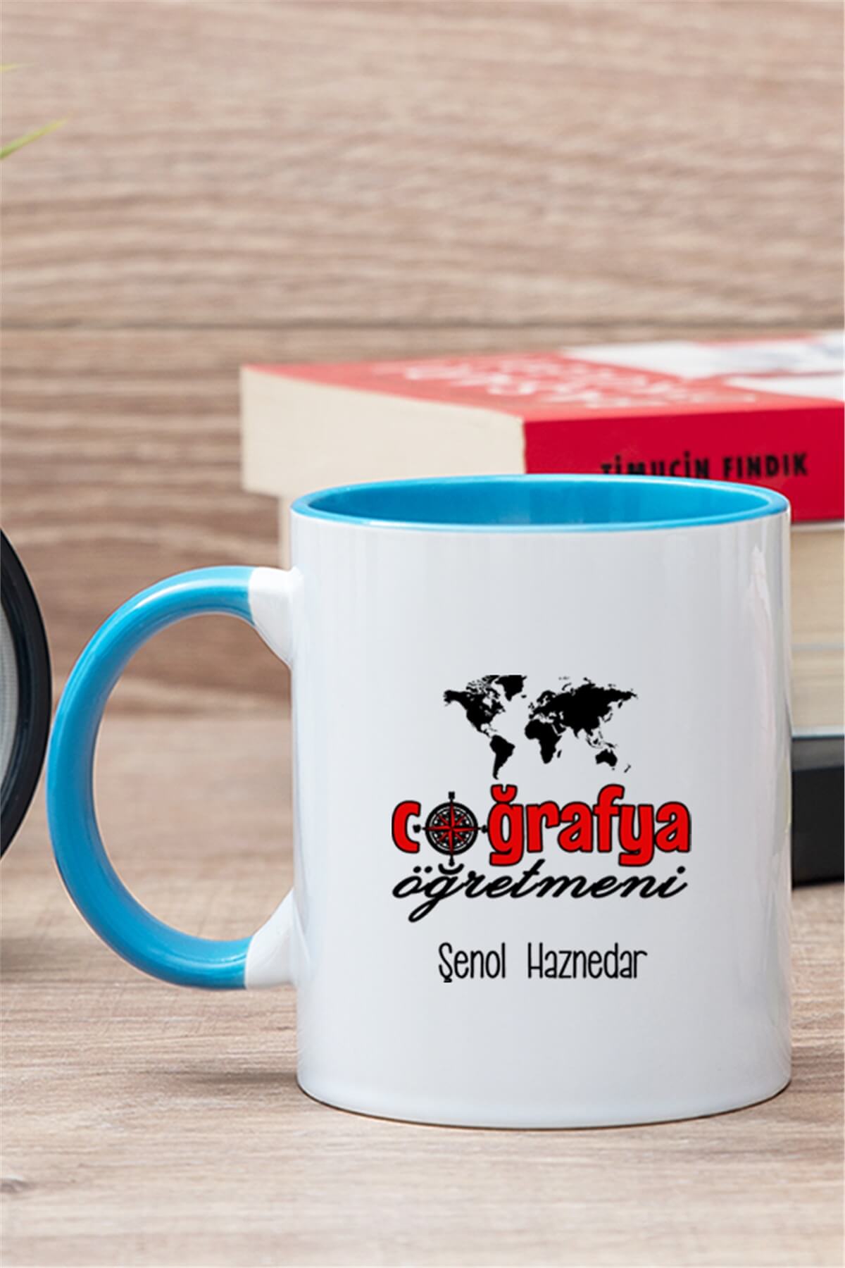 Coğrafya Öğretmeni İçi Renkli Kupa Bardak