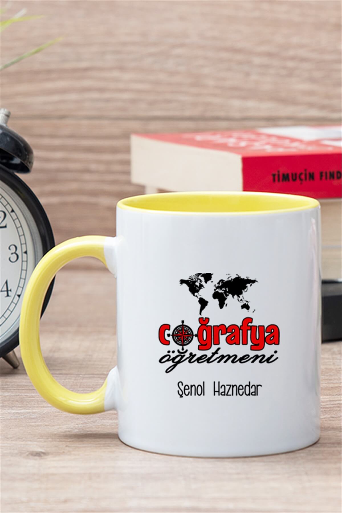 Coğrafya Öğretmeni İçi Renkli Kupa Bardak