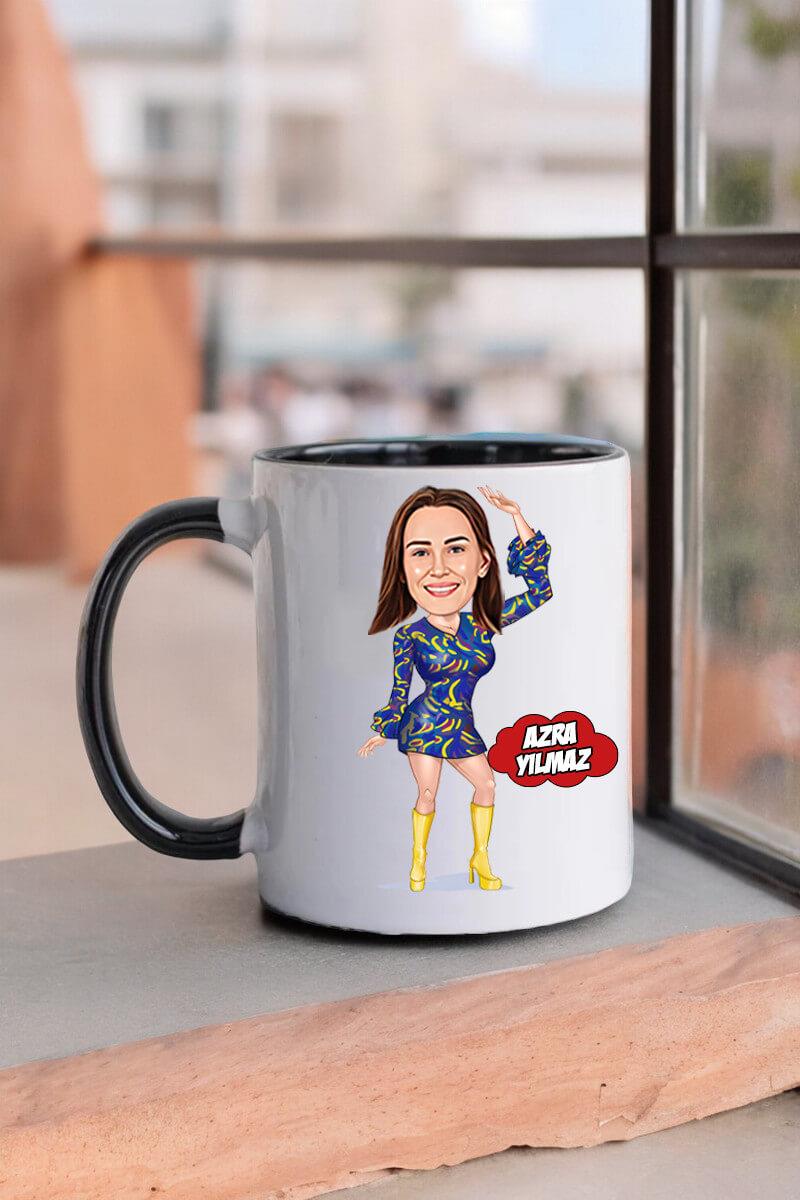 Dansçıya Hediye Kadın Dansçı Karikatürlü Kupa Bardak