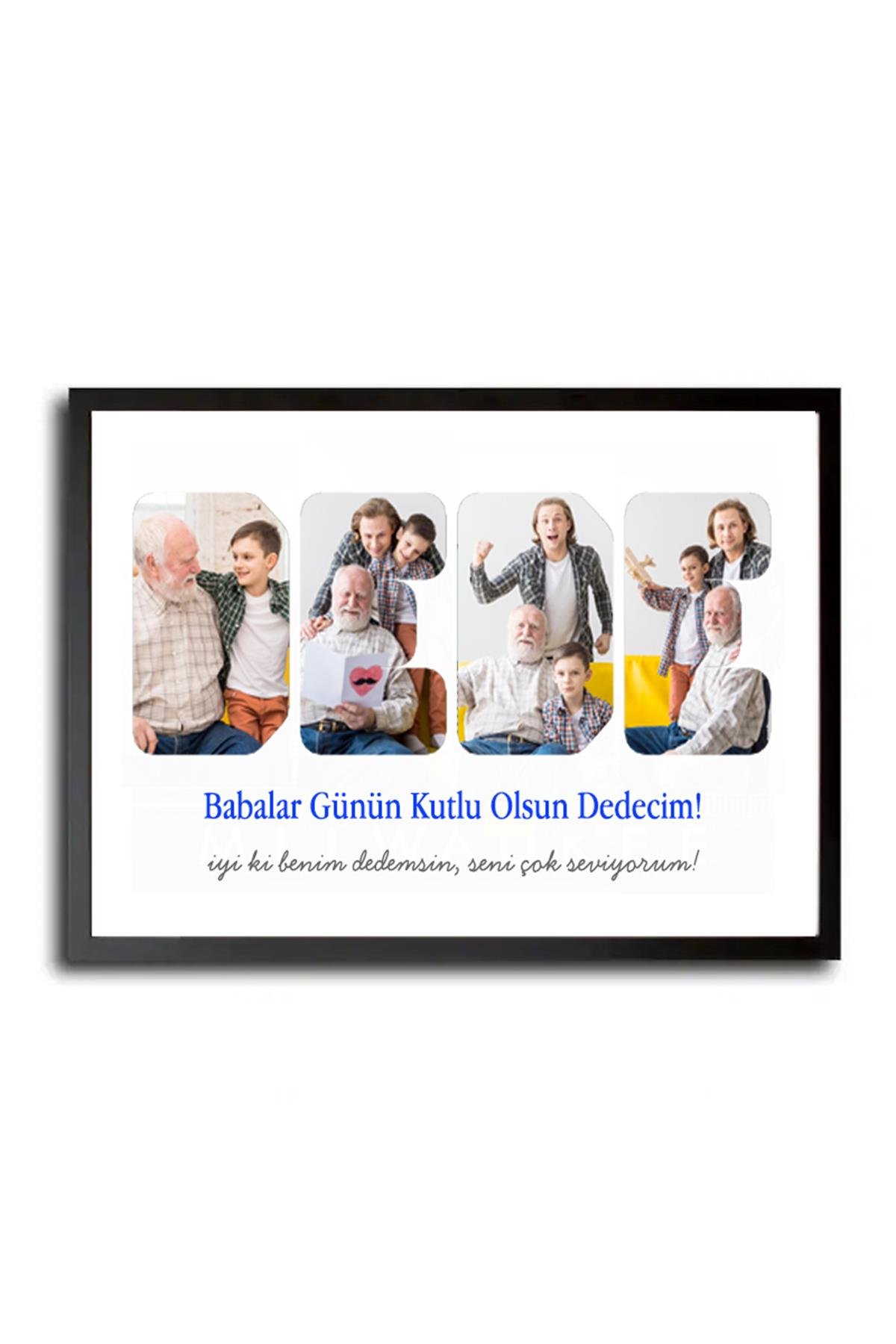 Dedeye Babalar Günü Hediyesi Fotoğraflı ve Mesajlı Hediyelik Çerçeve