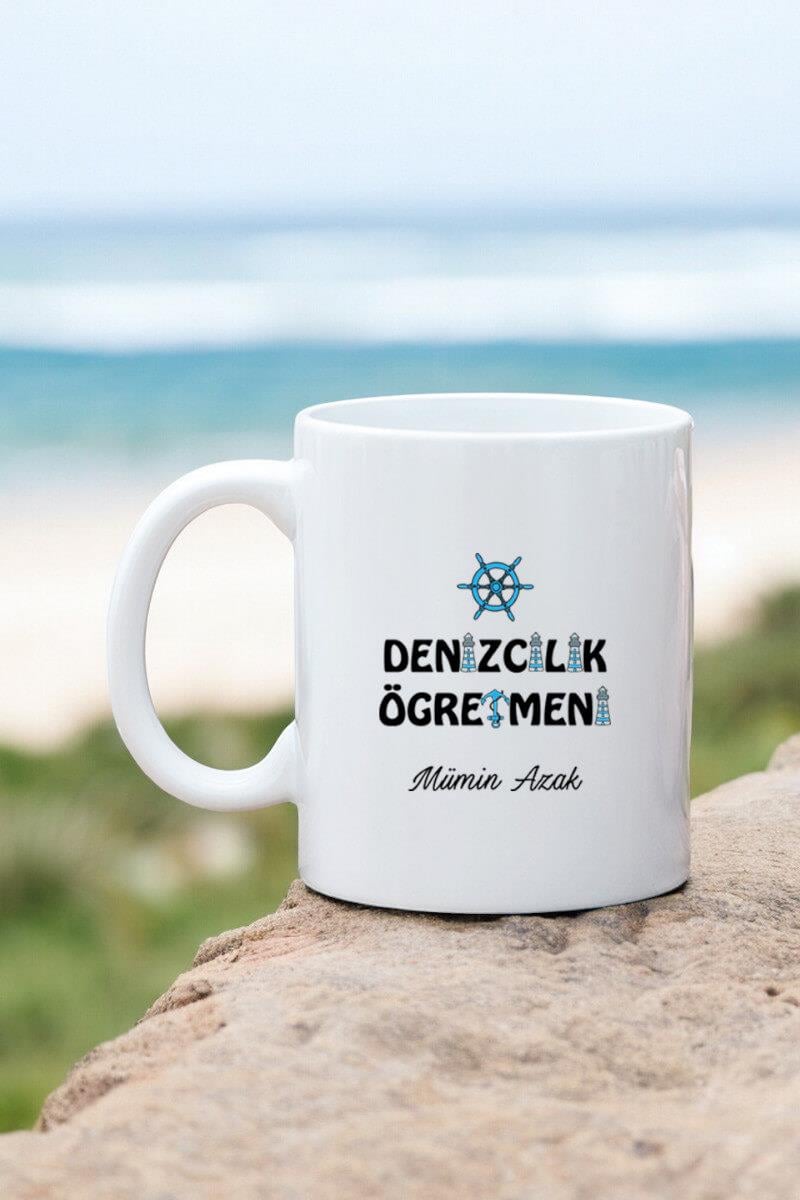Denizcilik Öğretmenine Hediye Beyaz Kupa Bardak