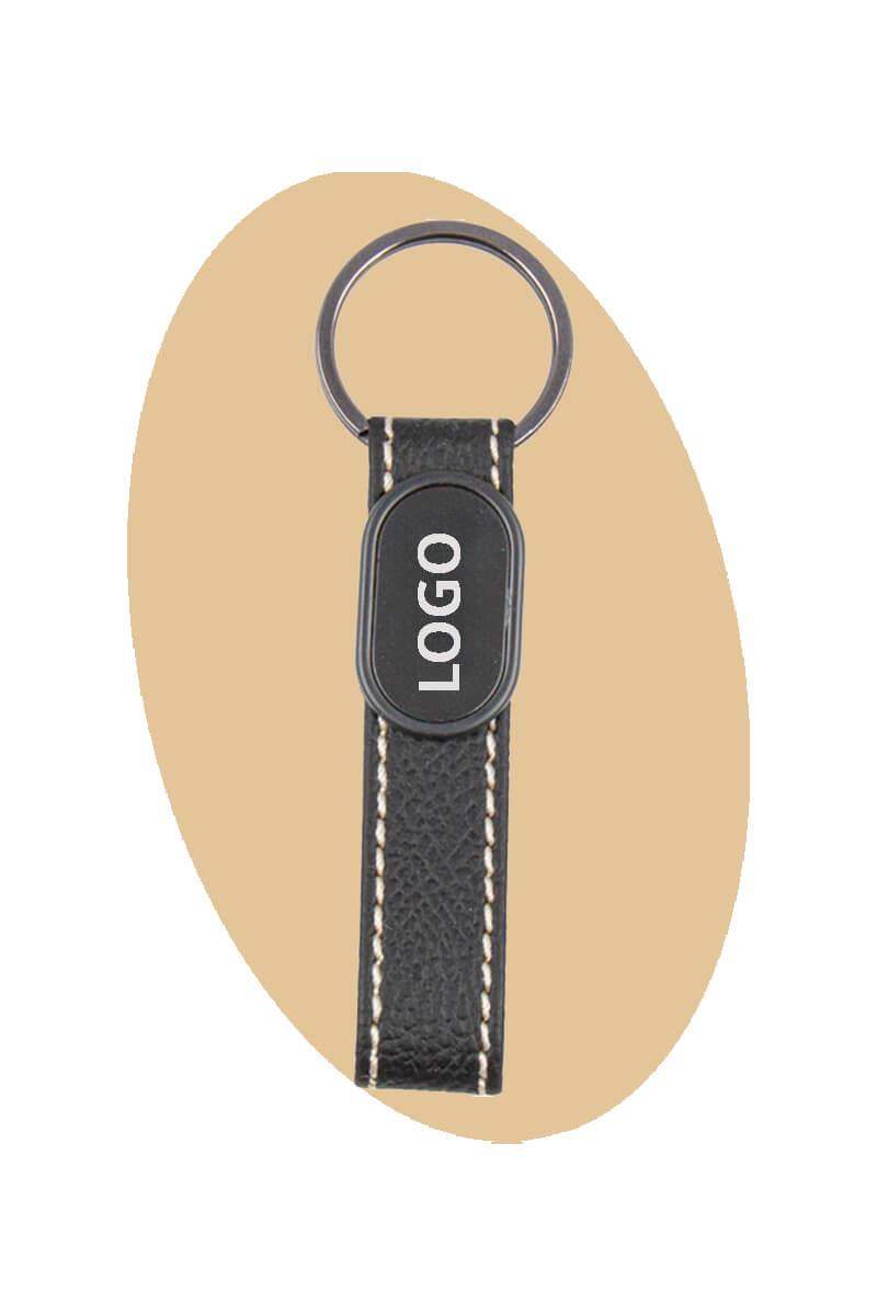 Deri Detaylı Metal Anahtarlık 0204-PETK