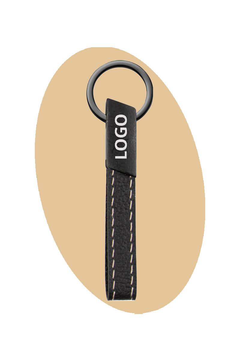 Deri Detaylı Metal Anahtarlık 0335-PETK