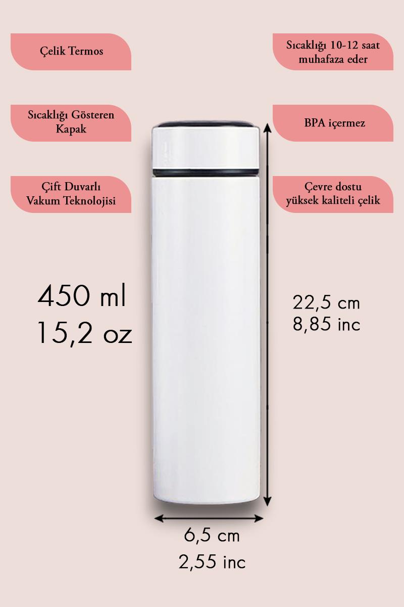 Dijital Sıcaklık Göstergeli Logolu Termos