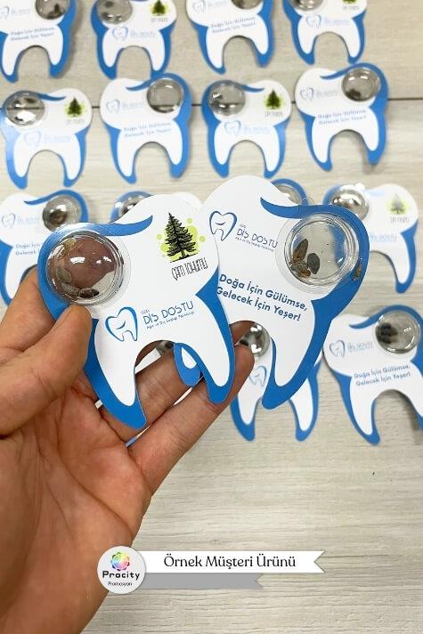 Diş Şeklinde Tohumlu Tanıtım Kartı TTK-003