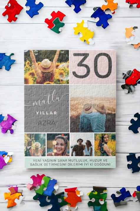 Doğum Günü Hediyesi Mutlu Yıllar Tasarımlı Dikdörtgen Puzzle