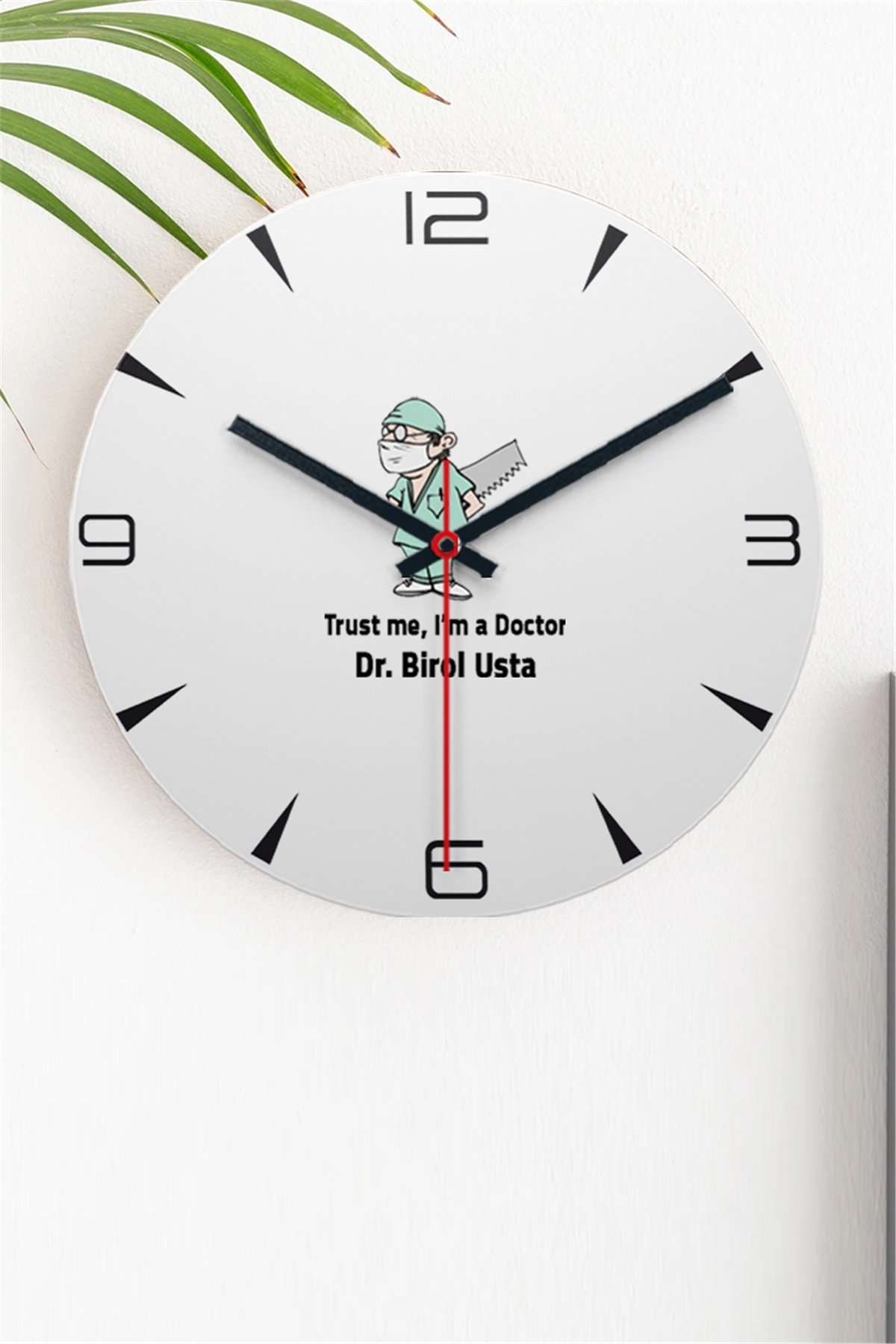 Doktor Esprili Ahşap Duvar Saati