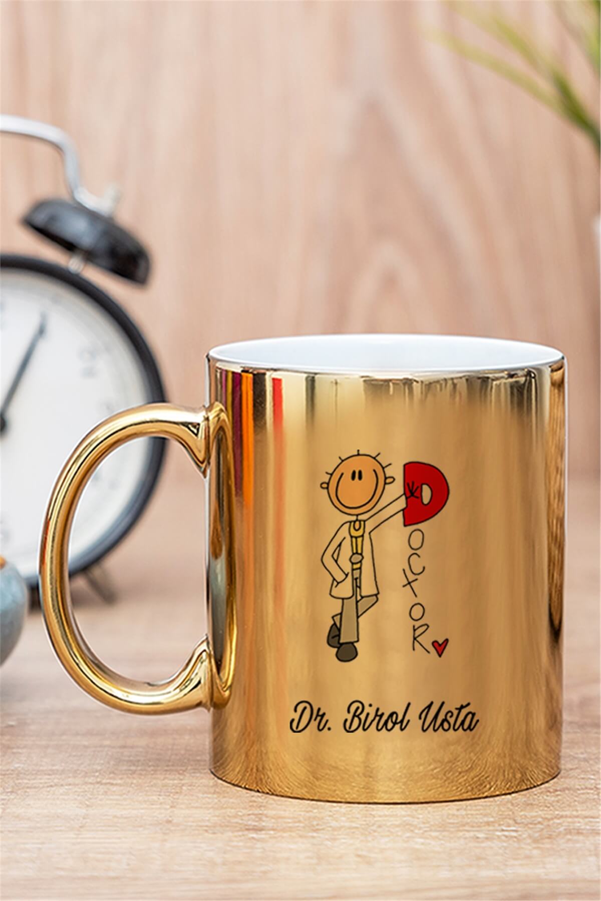 Doktor Karikatürü Gold - Silver Kupa Bardak