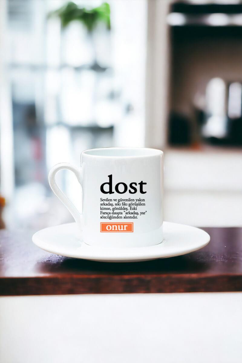 Dost Kelime Anlamı Beyaz Türk Kahvesi Fincanı