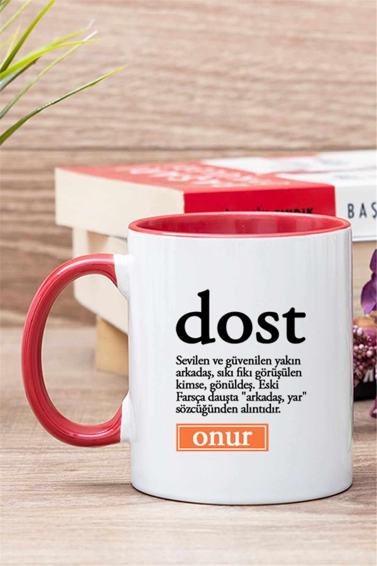 Dost Kelime Anlamı İçi Renkli Kupa Bardak