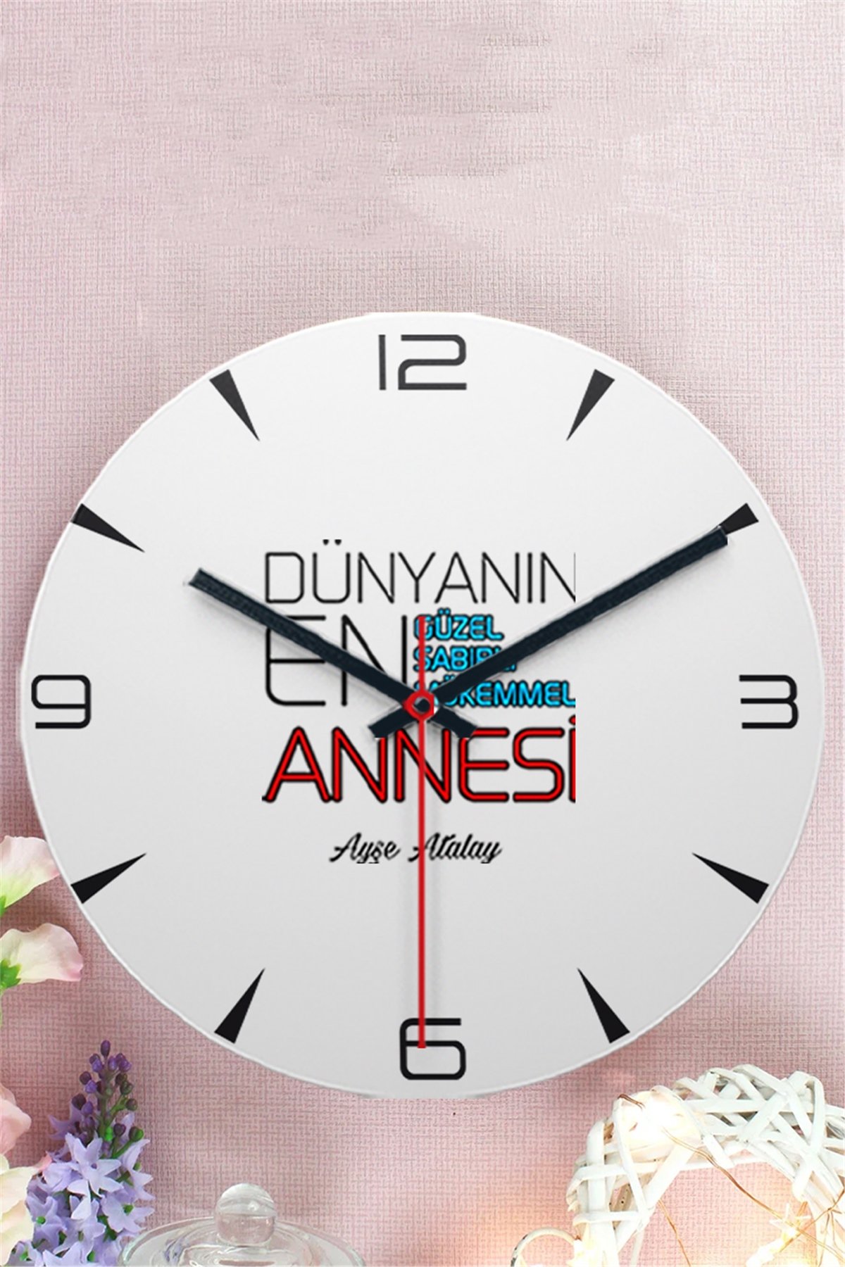 Dünyanın En İyi Annesi Ahşap Duvar Saati