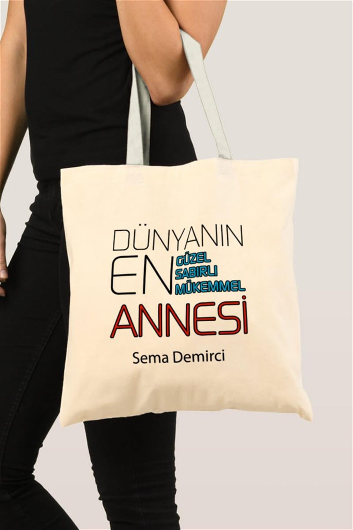 Anneye Özel Hediye Kişiye Özel Bez Çanta