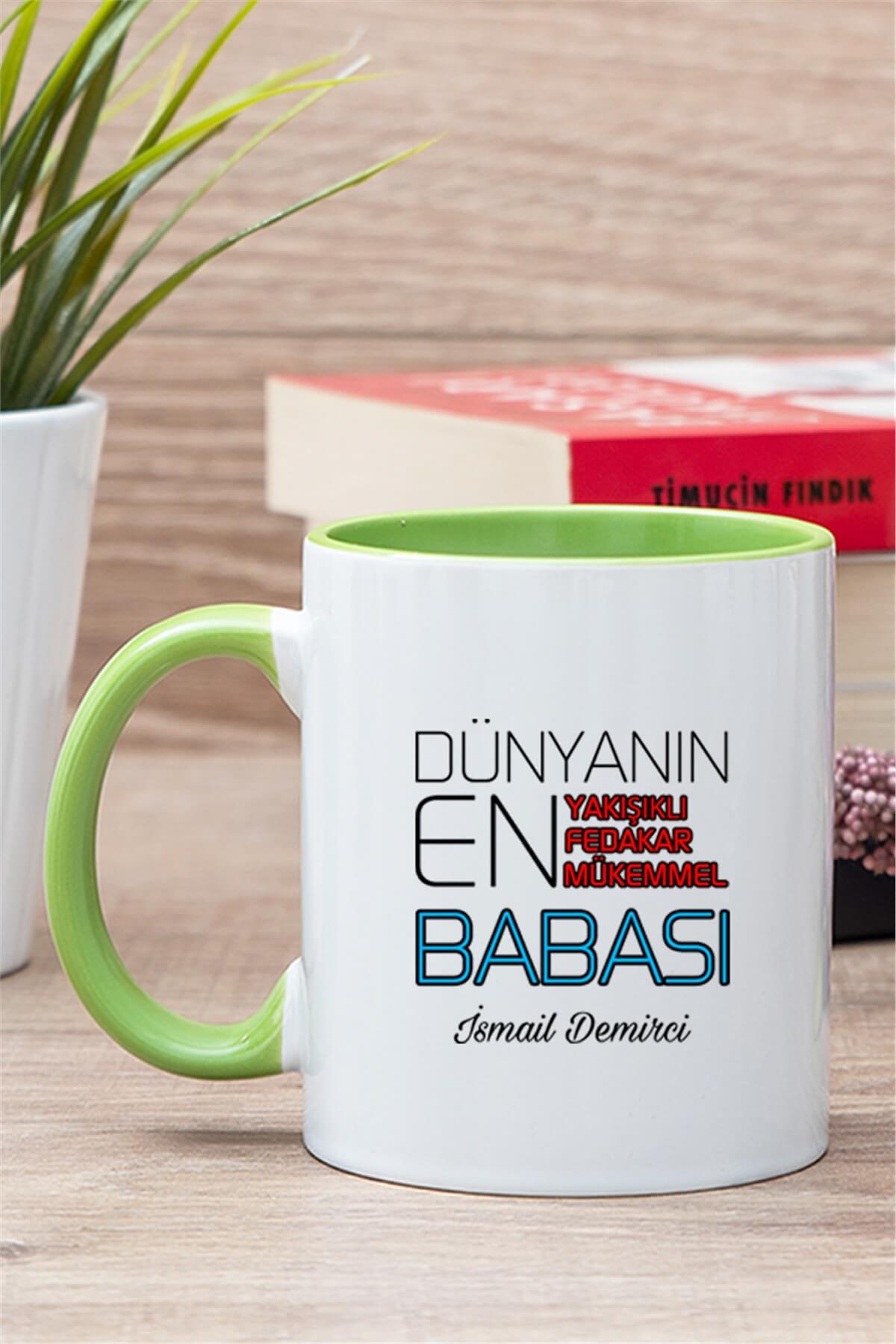 Babaya Hediye Dünyanın En İyi Babası İçi Renkli Kupa Bardak