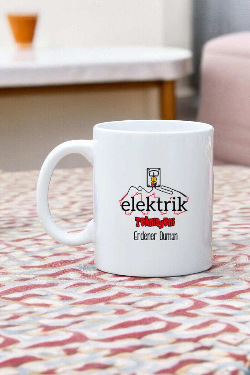 Elektrik Teknisyenine Hediye Beyaz Kupa Bardak