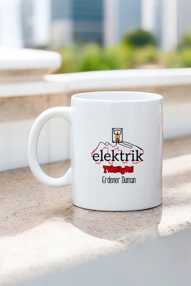 Elektrik Teknisyenine Hediye Beyaz Kupa Bardak