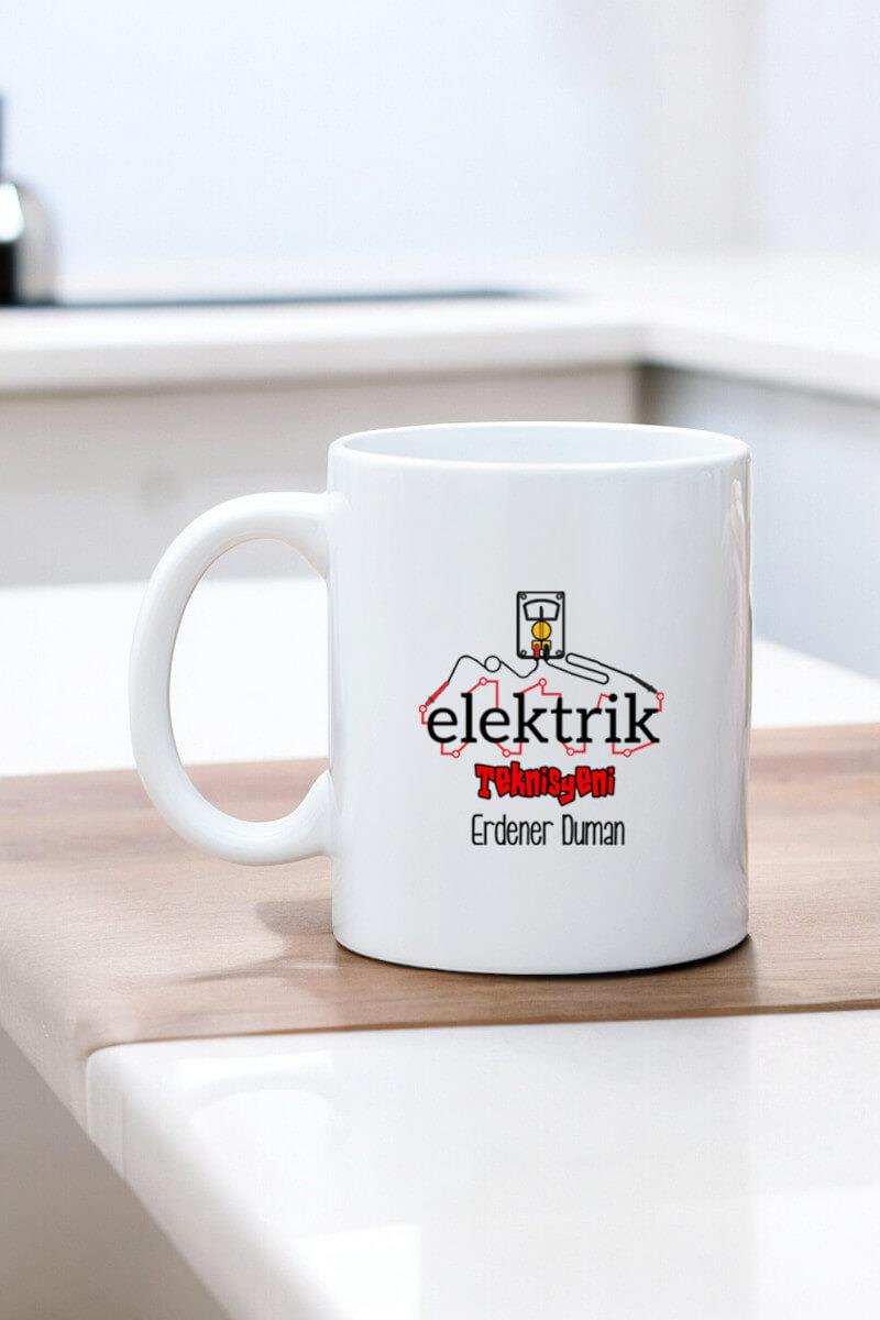 Elektrik Teknisyenine Hediye Beyaz Kupa Bardak